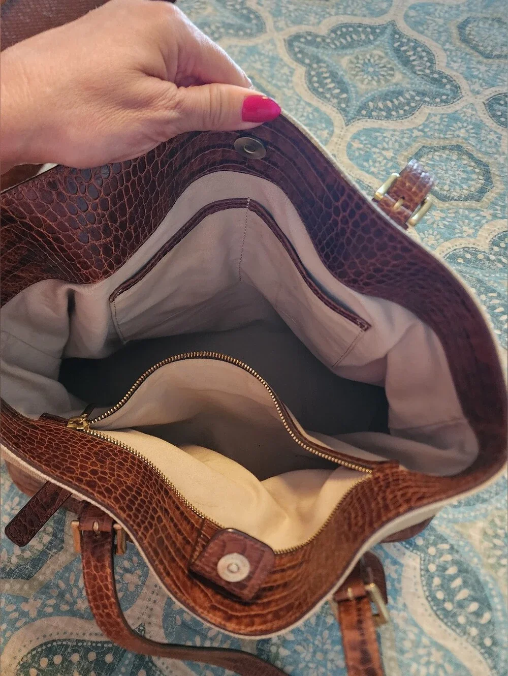 Will Leather Goods The Field Canvas & Croc Leather Tote Bag